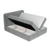Šedá sametová postel boxspring ORGANIC 200 x 200 cm