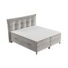 Šedobéžová sametová postel boxspring SINAI 180 x 200 cm