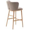 Světle hnědá barová židle Kave Home Ciselia 65 cm s dřevěnou podnoží