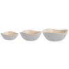 Set tří bílých bambusových misek Pura 17,5/22,5/28 cm