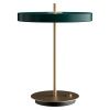 Zeleno-zlatá kovová stolní LED lampa Asteria