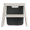 Bílo-šedá dřevěná stolička Step It Up 48 cm