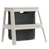 Bílo-šedá dřevěná stolička Step It Up 48 cm