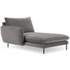 Světle šedá sametová lenoška Cosmopolitan Design Vienna 170 cm, levá
