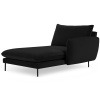 Černá sametová lenoška Cosmopolitan Design Vienna 170 cm, pravá