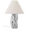 Stříbrná kameninová stolní lampa Silva