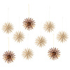 Set hnědo-béžových papírových vánočních ozdob Star 10 cm