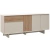 Béžová komoda Carpi 180 x 45 cm s dubovým dekorem