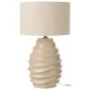 Béžová keramická stolní lampa Wave 68 cm