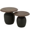 Set dvou hnědých dřevěných odkládacích stolků Lucian 56/48 cm