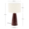Vínově červená keramická stolní lampa Kave Home Drava