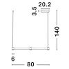 Černé kovové závěsné LED světlo Nova Luce Puize 08 cm