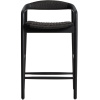 Černá barová židle kave home Derile 65 cm s výpletem