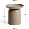 Béžový kovový zahradní stolek kave home Arcola Ø 45 cm