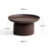 Hnědý kovový zahradní stolek kave home Arcola Ø 70 cm