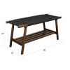 Hnědá dubová lavice KINTARO 90 cm