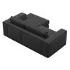 Černá čalouněná rohová pohovka MICADONI Pola 226 cm, pravá