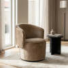 Hnědé čalouněné otočné lounge křeslo Fold -fv-interier-25