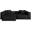 Černá čalouněná rohová pohovka Cosmopolitan Design Aveiro 254 cm, levá