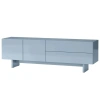 Lesklý modrý TV stolek Glam 160 x 38 cm