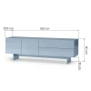Lesklý modrý TV stolek Glam 160 x 38 cm