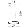 Bílé kovové závěsné LED světlo Nova Luce Gleamy 46 cm