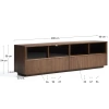 Hnědá komoda Kave Home Helvine 200 x 40 cm