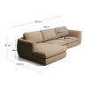 Hnědá čalouněná rohová pohovka Kave Home Vera 322 cm, levá
