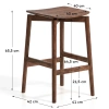 Hnědá dřevěná barová židle Kave Home Evera 66 cm