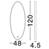 Černé závěsné zrcadlo s LED osvětlením Nova Luce Rilo 120 x 48 cm