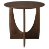 Hnědý dřevěný odkládací stolek Geometric 51 cm