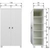Bílá dřevěná šatní skříň Juno 202 cm
